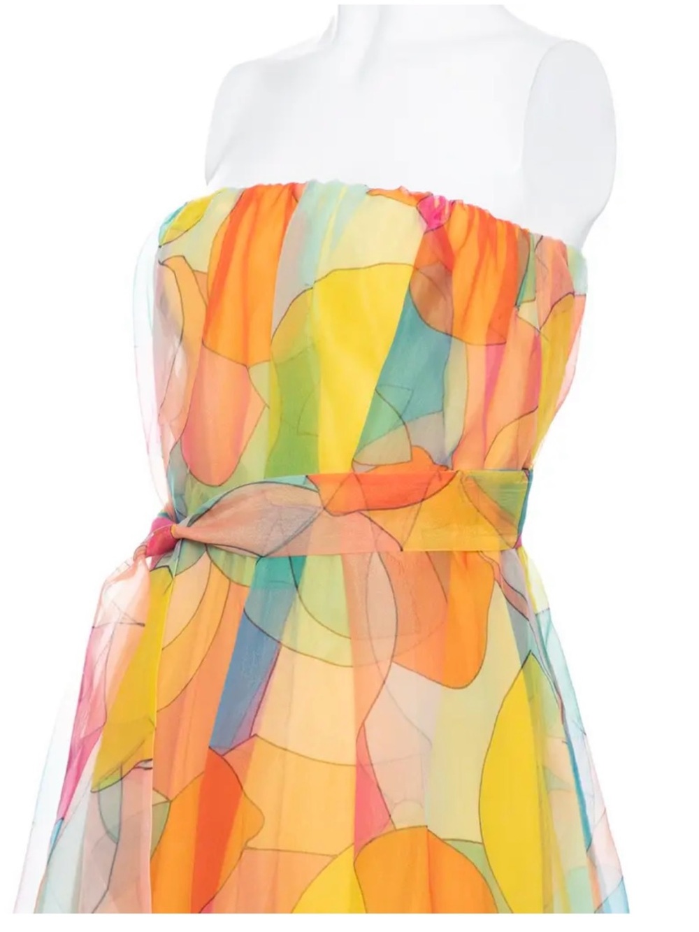 STAUD Tiered Abstract-Print Maxi Dress Citrus Kaleidoscope - Picture 6 of 7